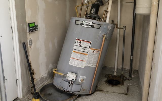 Old water heater unit removal