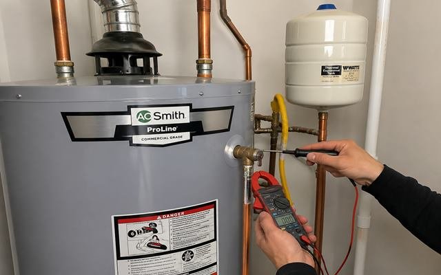 Water heater connection and safety check