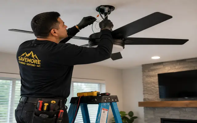 Ceiling fan wiring, switch and remote setup